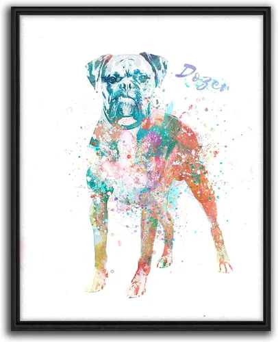 Vista 39 de Personal-Prints Regalo de arte personalizado para pared de perro, impresión artística moderna personalizada única de estilo acuarela La raza