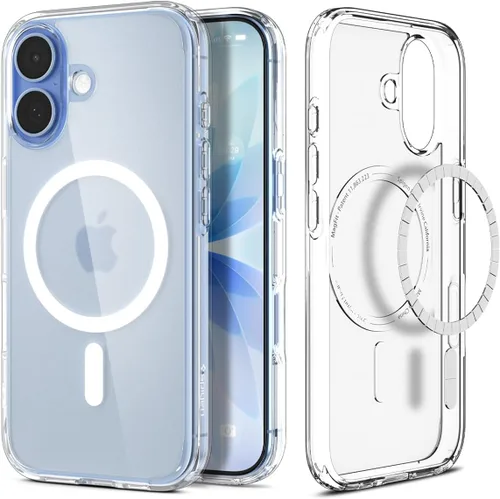 Vista 52 de Spigen Funda para iPhone 13 Mini, ultra híbrida MagFit [antiamarilleo] [compatible con Magsafe] - Transparente