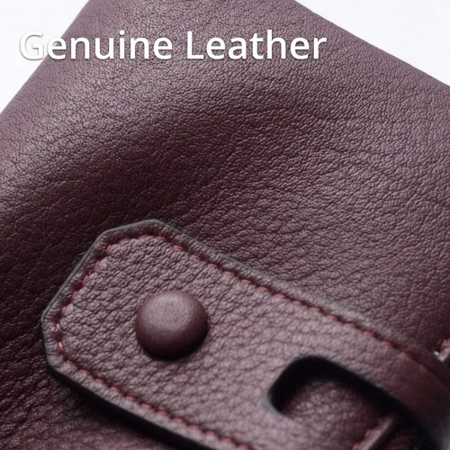 Vista 5 de Bveyzi - Billetera pequeña de cuero suave para mujer con bloqueo RFID, tarjetero para damas con doble bolsillo con cremallera
