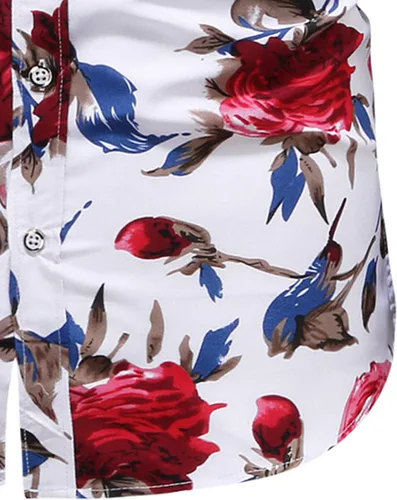 Vista 4 de Camisa de vestir hawaiana con botones y estampado floral para hombre