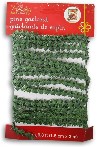 Vista 3 de Guirnalda artificial de alambre de pino verde de Navidad (0.6 pulgadas x 9.8 pies)