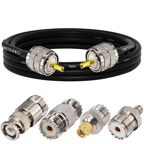 Vista 7 de Cable de puente PL259 de 1 pie - Cable coaxial RG58 de 15 pulgadas corto 50 ohmios coaxial para medidor SWR radio de radioaficionado radio CB