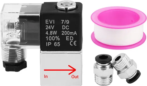 Vista 9 de Electroválvula eléctrica 12V DC 1/4" NPT válvula de aire normalmente cerrada