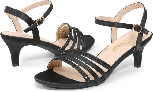 Vista 4 de DREAM PAIRS SDHS2406W - Zapatos de tacón bajo para mujer, puntera abierta, cómodos, para uso diario, casual, para bodas, fiestas, noche, sandalias