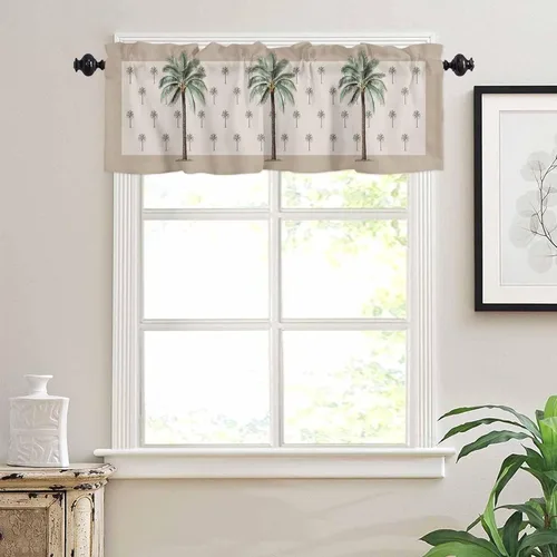 Vista 12 de Cortinas modernas de mosaico en blanco y negro para sala de estar, dormitorio, baño, ventana de cocina, cenefa de panel con bolsillo para barra
