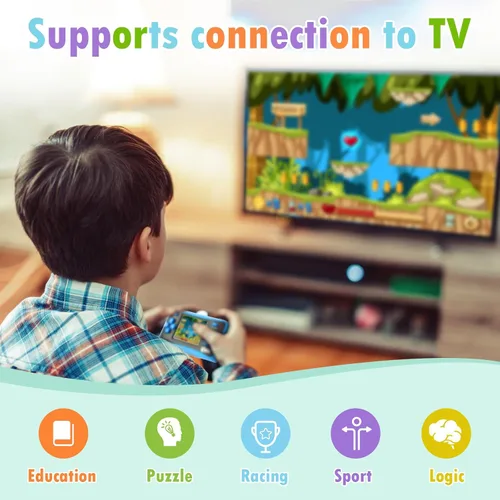 Vista 3 de Juego portátil para niños de 4 a 10 años, actualizado 2025, 142 minijuegos clásicos, salida de TV, pantalla LCD de 2.5 pulgadas, sistema de arcade