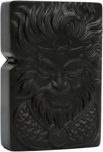 Vista 17 de Carcasa exterior de encendedor tallado en madera negra de ébano natural para kit de inserción Zippo (1000 brazos Avalokiteshvara de la diosa 3#)