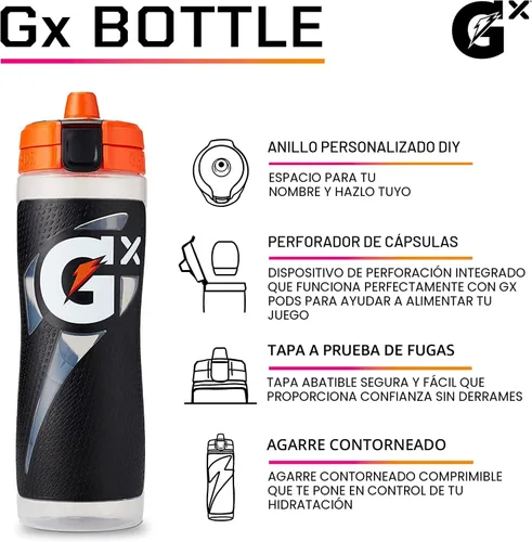 Vista 2 de Gatorade Gx Marble Black (30 Oz) Gx Marble Blue (30 Oz) Botellas exprimibles