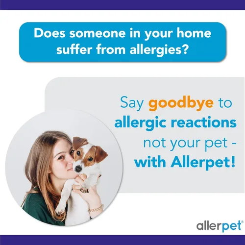 Vista 7 de Allerpet Alivio de alergias para perros con par de guantes de aseo gratis – El mejor removedor de caspa de mascotas para alérgenos