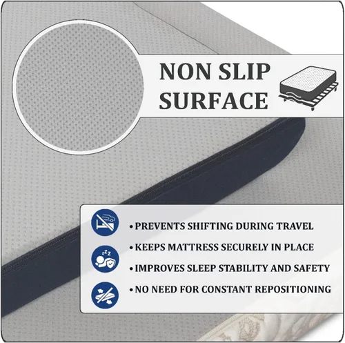 Vista 5 de Foamma Colchón de espuma viscoelástica de gel de 4 x 30 x 72 pulgadas para caravana con funda de algodón orgánico resistente al agua, base de espuma