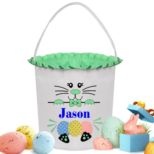 Vista 27 de Cestas de Pascua personalizadas para niños y niñas, cestas de conejo de Pascua personalizadas para niños, cesta de caza de huevos de Pascua, regalos