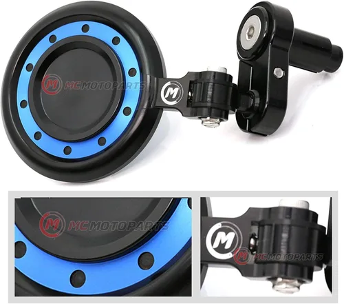 Vista 3 de MC MOTOPARTS - Espejos laterales de barra de reactor color azul compatible con FZ1 FZ6 Fazer 600 S FZ8 Fazer MT07 MT09 XJ6 Diversion 16 17 18