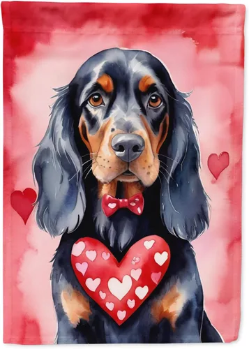 Vista 128 de Caroline's Treasures DAC5252GF Affenpinscher - Bandera de jardín con texto en inglés "My Valentine", bandera decorativa para patio exterior, patio