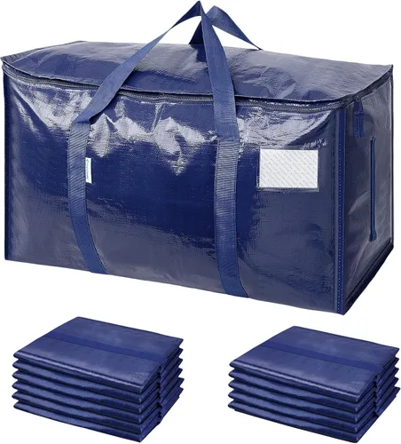 Vista 21 de TICONN Paquete de 2 bolsas de mudanza extra grandes resistentes con cremalleras y asas de transporte, bolsas de almacenamiento duraderas