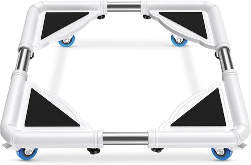 Vista 10 de SPACECARE Soporte para Mini Nevera Mueble Carretilla Móvil con 4 Ruedas con Seguro - Base Ajustable Soporte para Refrigerador Lavadora Carrito Móvil