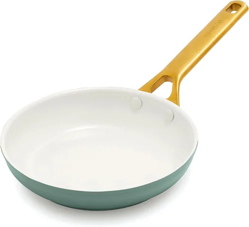 Vista 12 de GreenPan Sartén antiadherente Reserve Pro de 8 pulgadas, cerámica certificada NSF, sartén anodizada dura sin PFAS, asas de acero inoxidable, apta