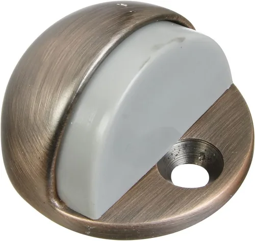 Vista 4 de National Hardware N325-324 1936 - Topes para puerta de piso de latón sólido en níquel Níquel satinado