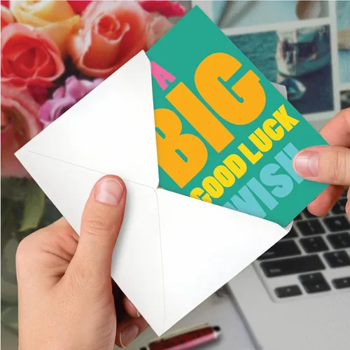 Vista 6 de NobleWorks - Tarjeta de papel de buena suerte con sobre de 5 x 7 pulgadas (1 tarjeta) Good Luck Wish C10049GLG