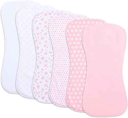 Vista 12 de Paquete de 6 paños de algodón para eructos extra absorbentes y suaves para bebés niños y niñas