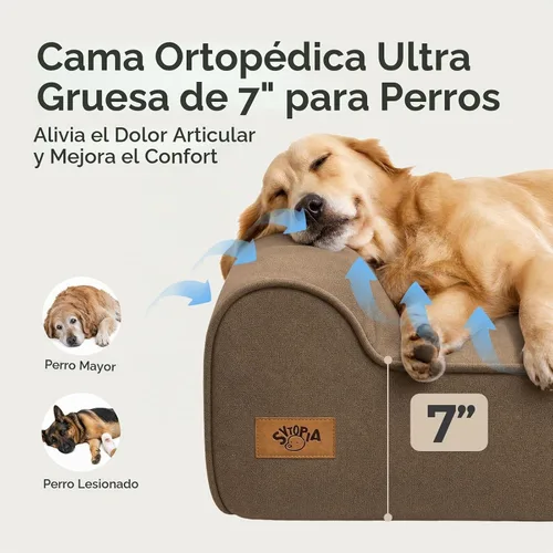 Vista 2 de Sytopia Camas ortopédicas para perros grandes, sofá de espuma viscoelástica extra gruesa de 7 pulgadas para perros mayores y grandes daneses