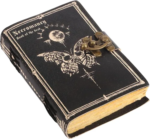 Vista 15 de Book of Spells - Diario encuadernado en cuero con papel de borde irregular, grimorio, diario impreso del Tercer Ojo, suministros de brujería