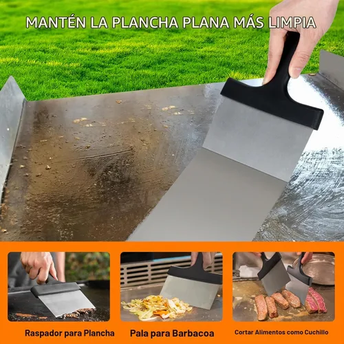 Vista 3 de Kit de limpieza de parrilla compatible con Blackstone - Kit de limpieza de parrilla con ladrillo de parrilla, raspador de plancha y cepillo