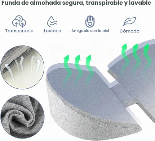 Vista 5 de Almohadas de embarazo para dormir, almohada de maternidad de espuma viscoelástica mejorada para mujeres embarazadas, almohada de cuña de embarazo