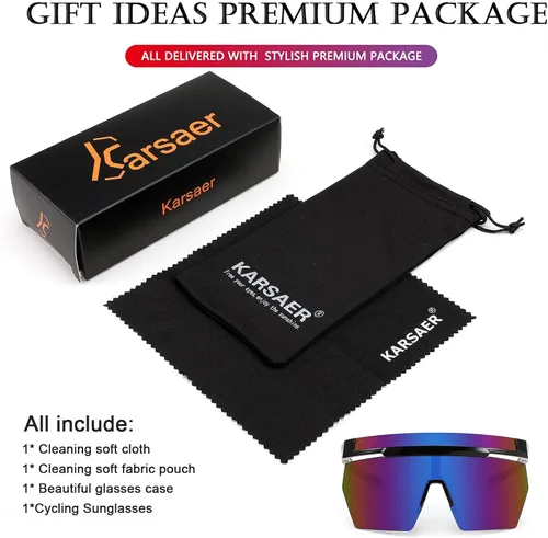Vista 5 de Karsaer Vision Sport Shield Sunglasses for Men Women Cycling Hiking Golf Visor Baseball Volleyball Sports Outdoor