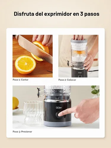 Vista 6 de Exprimidor de cítricos, exprimidor automático de naranja, alto rendimiento de jugo, fácil de usar y limpiar, exprimidor eléctrico de frutas