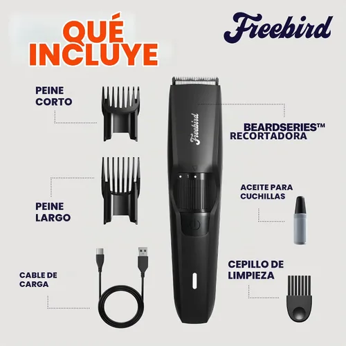 Vista 3 de Freebird BeardSeries - Recortadora de barba ultra afilada con esfera de precisión, cuchillas de acero inoxidable, 40 ajustes de longitud