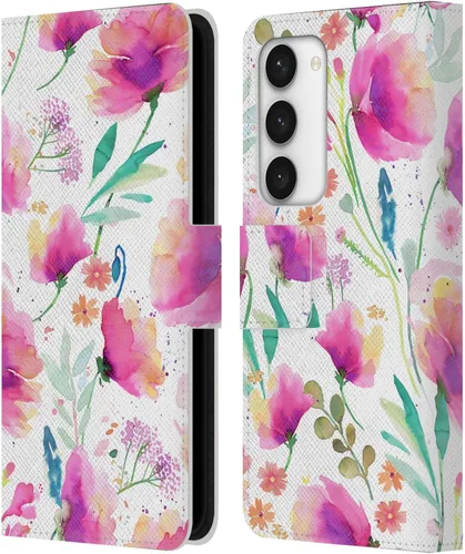 Vista 135 de Head Case Designs Officially Licensed Ninola Abstract Poppies Lilac Floral Leather Wallet Case Compatible with Samsung Galaxy A07 4G