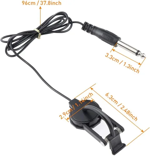 Vista 3 de Alnicov Pastilla de violín WCP-60V Pastilla con clip para violín con conector de 1/4 "2.5M Pastilla de violín profesional