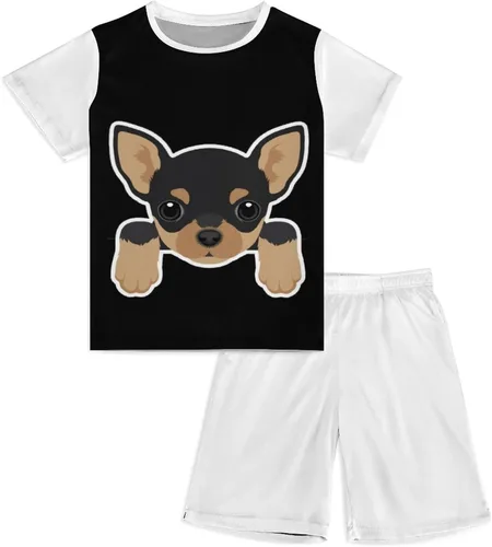 Vista 4 de NiuKom Conjunto de pantalones cortos para niños, conjunto de camiseta hawaiana de verano y pantalones cortos de malla para niños y adolescentes