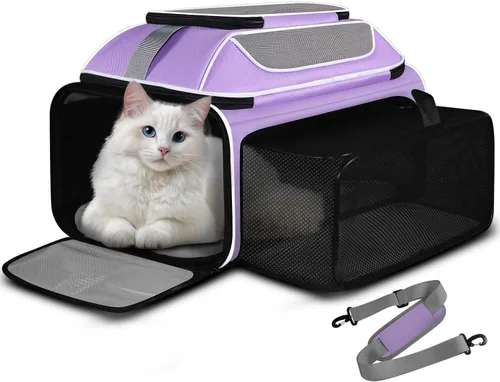 Vista 10 de Petskd Top - Transportador de mascotas expandible de 19 x 13 x 9 pulgadas, aprobado por Southwest Allegiant Airlines, transportador de lados suaves