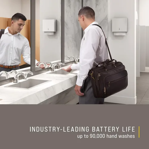 Vista 3 de Rubbermaid Commercial One-Shot FG750339. Despachador automático de jabón y espuma, discreto, de cromo.