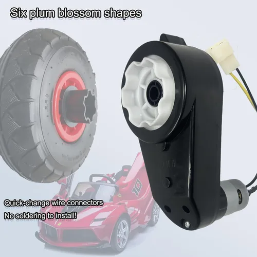 Vista 3 de 2 piezas de caja de cambios de 12 V con motor de 12 voltios para montar en coche, motor de ruedas eléctricas RS550 de alta velocidad, piezas
