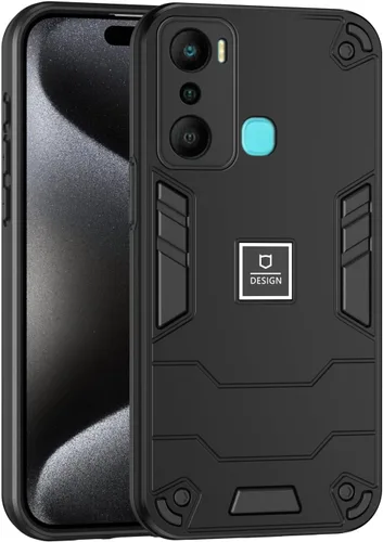 Vista 328 de Funda compatible con Redmi A1, compatible con Redmi A2 2 en 1 [PC dura + TPU], funda de teléfono negra