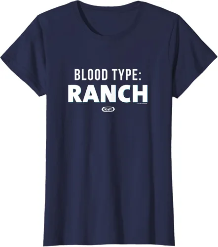 Vista 3 de Heinz Kraft Mac & Cheese Blood Type Ranch - Camiseta con logo en el pecho grande, Azul