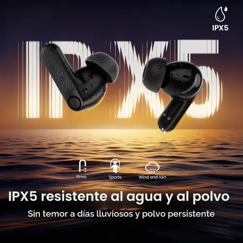 Vista 8 de Auriculares inalámbricos 5.4 Bluetooth 100H Auriculares Bluetooth Auriculares con cancelación activa de ruido, auriculares intrauditivos con 4