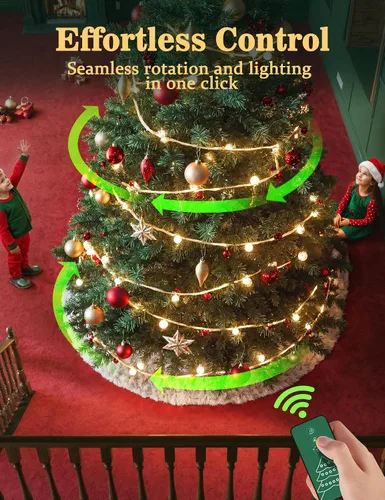 Vista 6 de Soporte giratorio para árbol de Navidad de 360° con control remoto