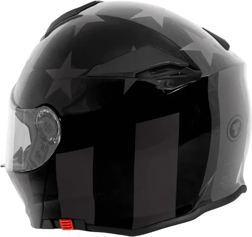 Vista 5 de TORC T28 - Casco integral para motocicleta con diseño gráfico de estrella, aprobado por DOT y ECE 22.05 (Estrella Oscura-X-Pequeño)