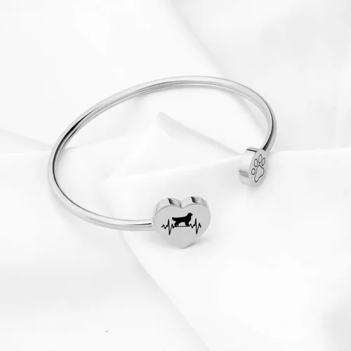 Vista 2 de FUSTMW Pulsera para dueño de perros salchichas boxeador Golden Retriever regalos para amantes de los perros Pitbull Boston Terrier
