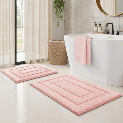 Vista 20 de GRANNY SAYS Juego de 2 alfombras de baño suaves para baño, alfombras de baño antideslizantes y lavables, alfombras de baño absorbentes para bañera