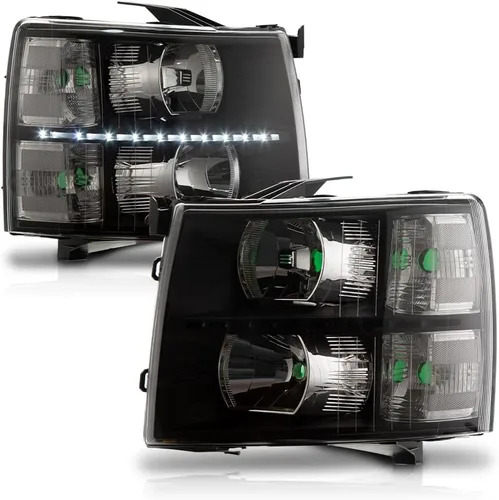Vista 17 de G-PLUS Conjunto de faros, compatible con Chevy Silverado 2007 2008 2009 2010 2011 2012 2013 2014 Chevy Silverado parachoques faro, lente