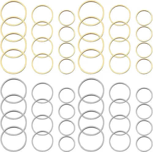 Vista 10 de 70 aros de cuentas para hacer joyas, aretes de aro, accesorios circulares de bisel abierto, marco colgante para manualidades, collar de aretes Oro K