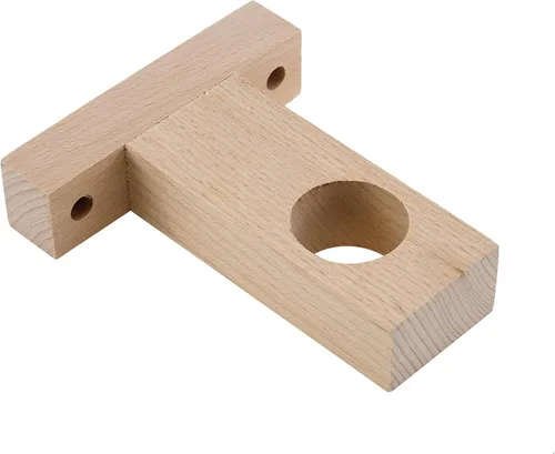 Vista 3 de Wealrit 2 soportes de madera sin terminar para cortinero, soporte de extremo de armario, soporte de barra de armario con tornillos para barra