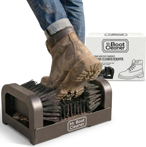 Vista 10 de Limpiador de botas resistente, para uso montado o portátil, madera