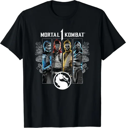 Mortal Kombat - Camiseta MK1 Characters, Negro