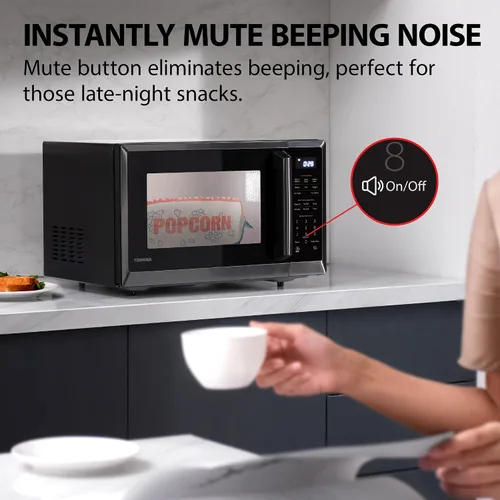 Vista 5 de TOSHIBA ML2-EM12EA(BS) - Horno microondas de sobremesa con diseño elegante como elemento esencial de cocina, sensor inteligente, modo ecológico