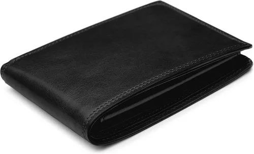 Vista 3 de Bosca Billetera de cuero de crédito para hombre con tarjeta de identificación, Negro -, Cartera